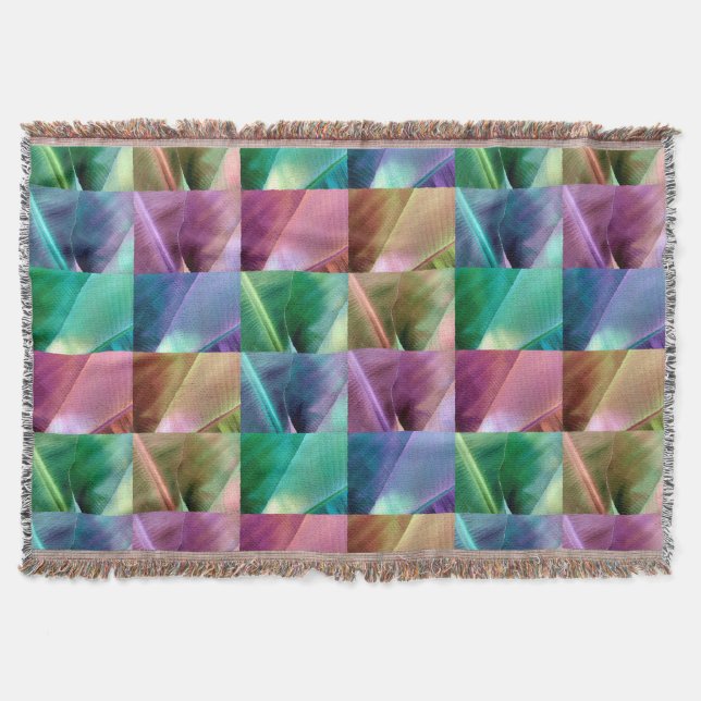 Banana Leaf Quilt Throw Blanket (Front)