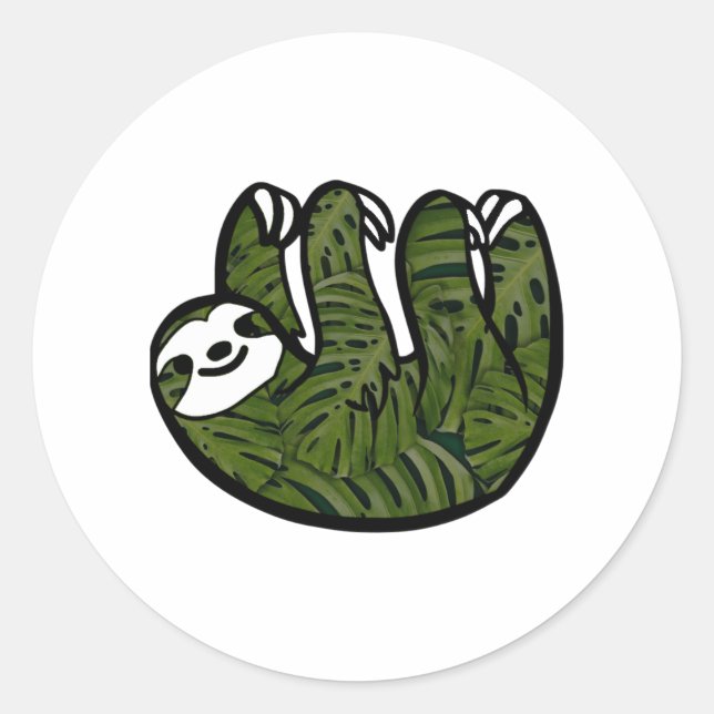 Banana Leaf Sloth Sticker  (Front)