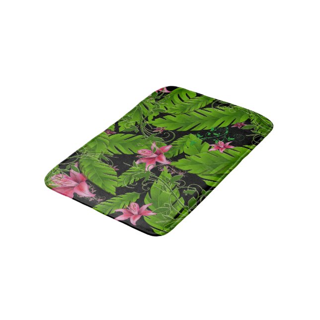 Banana Leaf Tropical Home Decor Bath Mat (Angled)