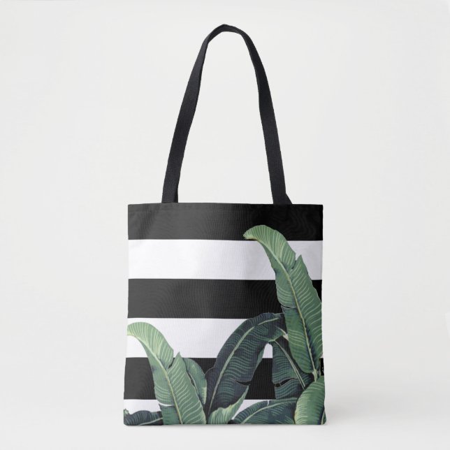Banana Leaf Tropical Stripe Bag - Martinique Print (Front)
