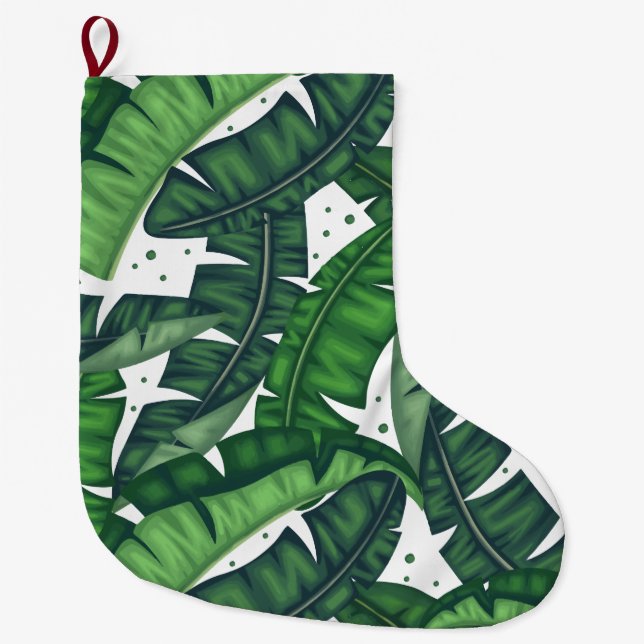 banana leaf ugly christmas xmas stocking (Front)