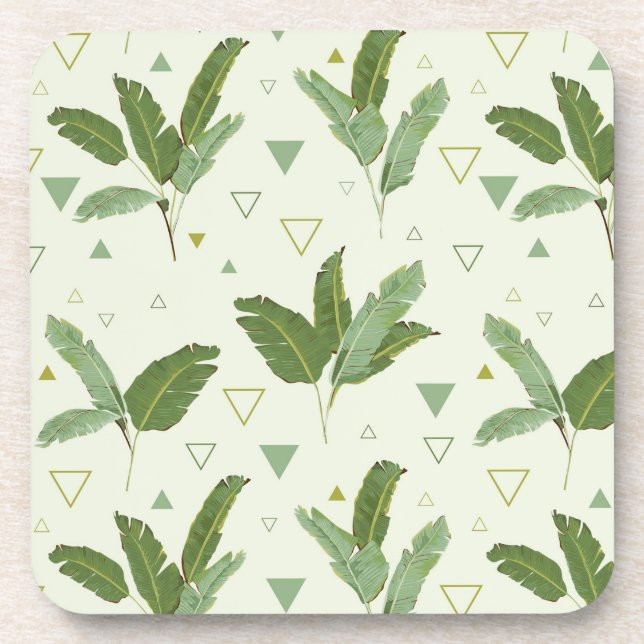 Banana Leaf With Triangles Coaster (Front)