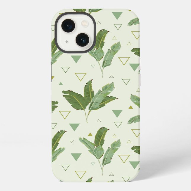 Banana Leaf With Triangles iPhone Case (Back)