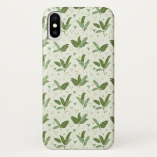 Banana Leaf With Triangles   Monogram 2 iPhone X Case