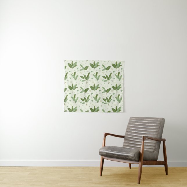 Banana Leaf With Triangles Tapestry (In Situ (Horizontal))