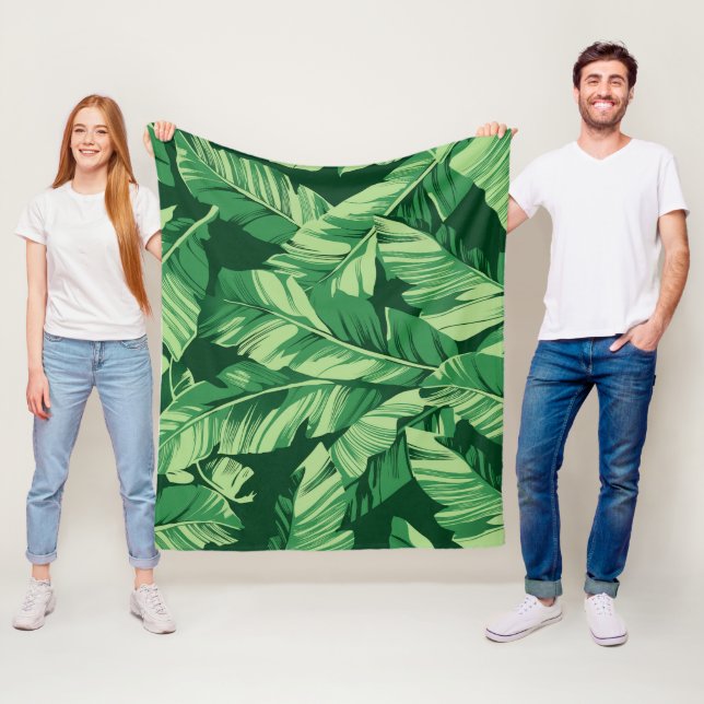 Banana Leaves 2 Fleece Blanket (In Situ)
