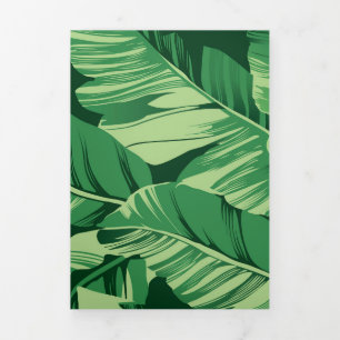 Banana Leaves 2 Tri-Fold Holiday Card