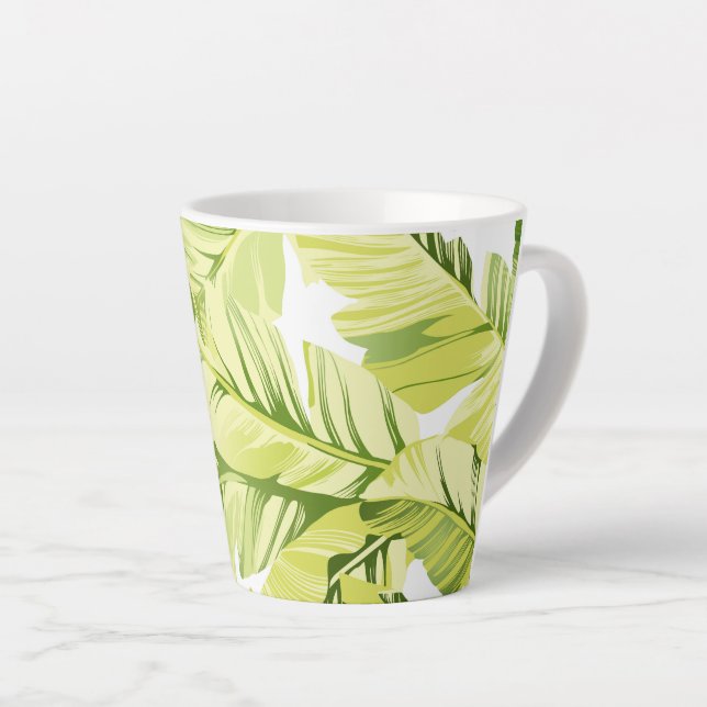 Banana Leaves 4 Latte Mug (Right Angle)