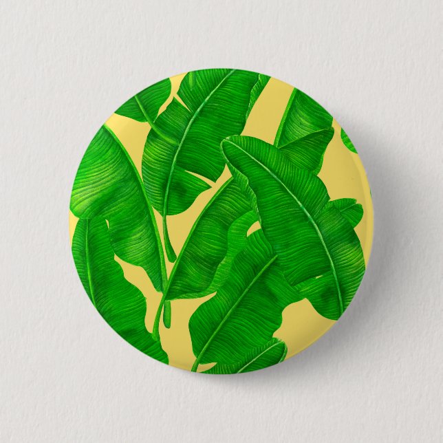Banana leaves 6 cm round badge (Front)