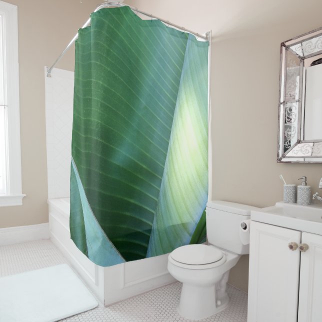 Banana Leaves Abstract 37 Shower Curtain (In Situ)