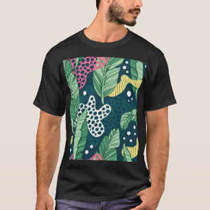 Banana leaves abstract, trendy colours T-Shirt
