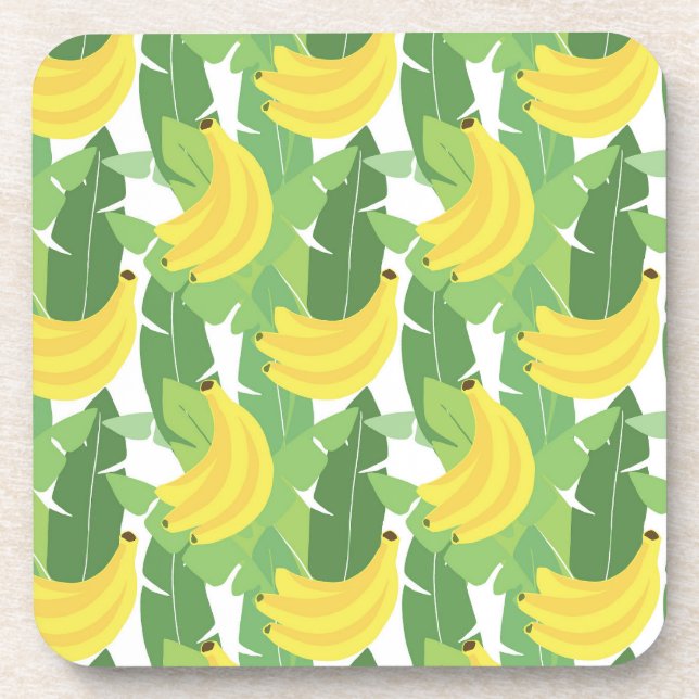 Banana Leaves And Fruit Pattern Coaster (Front)