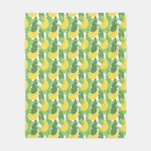 Banana Leaves And Fruit Pattern Fleece Blanket