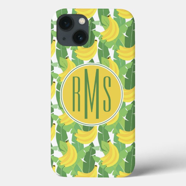 Banana Leaves And Fruit Pattern | Monogram Case-Mate iPhone Case (Back)