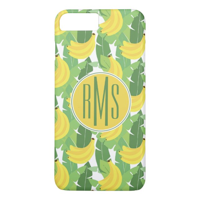 Banana Leaves And Fruit Pattern | Monogram Case-Mate iPhone Case (Back)