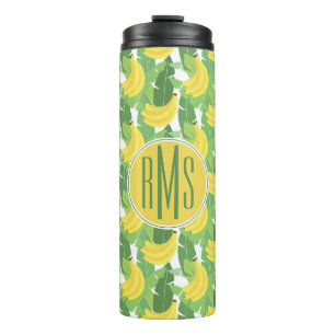 Banana Leaves And Fruit Pattern   Monogram Thermal Tumbler
