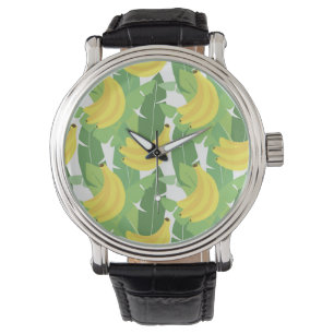 Banana Leaves And Fruit Pattern Watch