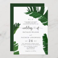 Banana Leaves Monogrammed Tropical Wedding