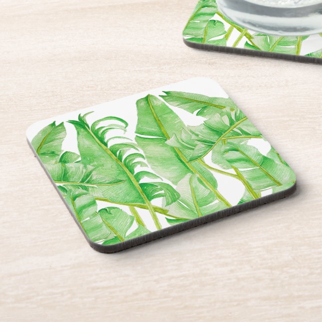 Banana Leaves on a Coaster Set (Left Side)