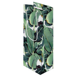 Banana Leaves Palm Tree Tropical Wine Gift Bag