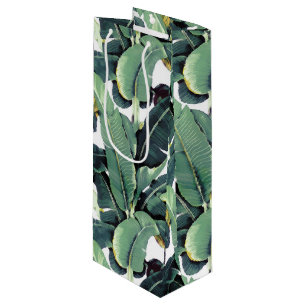 Banana Leaves Palm Tree Tropical Wine Gift Bag