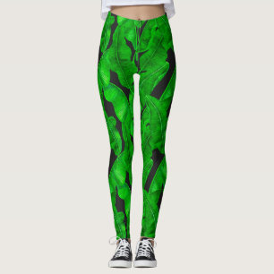 Banana leaves pattern leggings