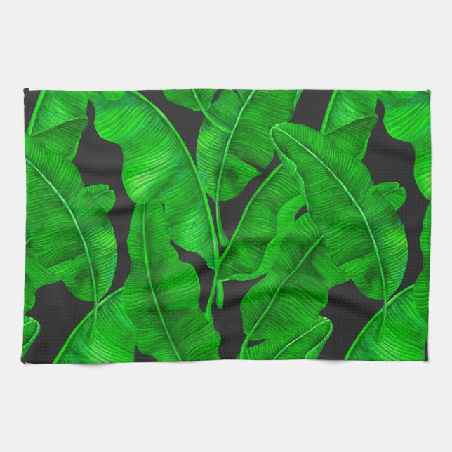 Banana leaves pattern tea towel (Horizontal)