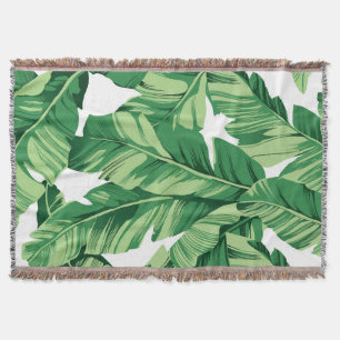 Banana leaves throw blanket