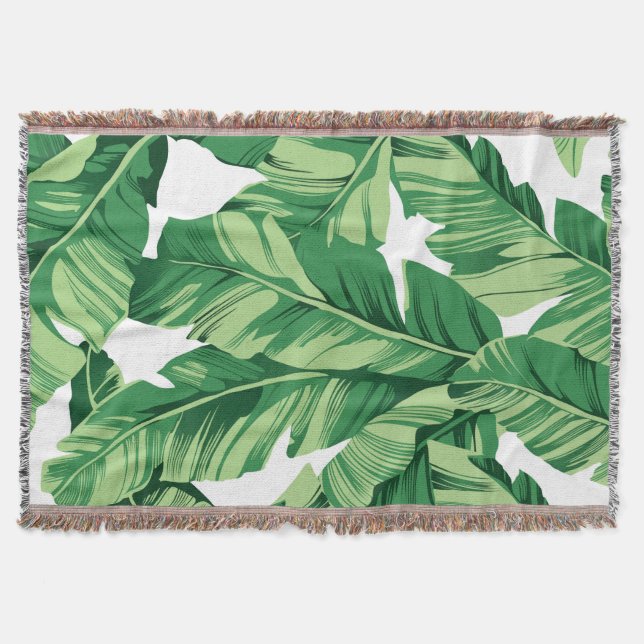 Banana leaves throw blanket (Front)