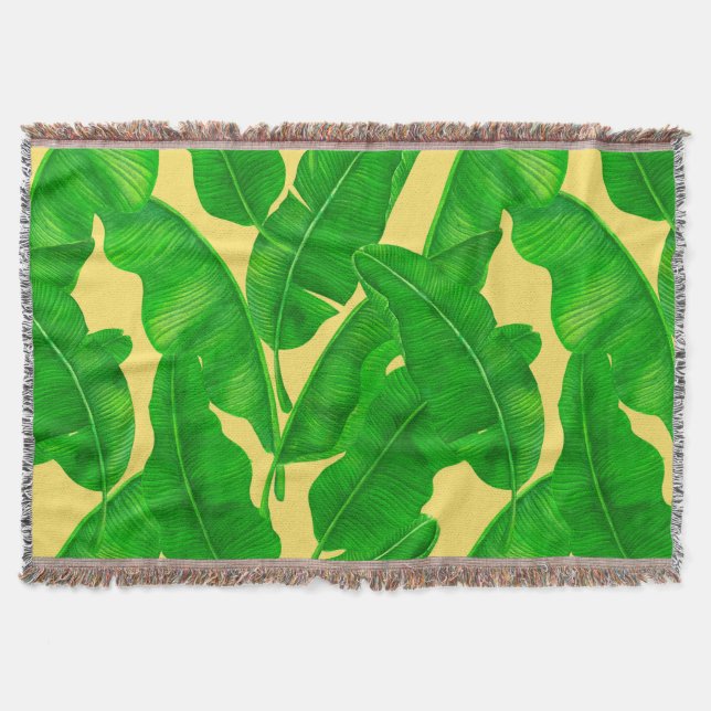 Banana leaves throw blanket (Front)