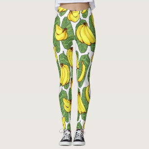 Banana Leaves: Tropical Fruit Pattern Leggings