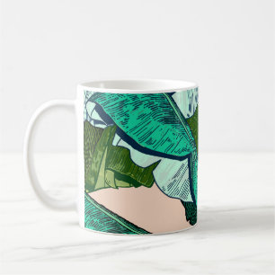 Banana Leaves: Tropical Seamless Pattern. Coffee Mug