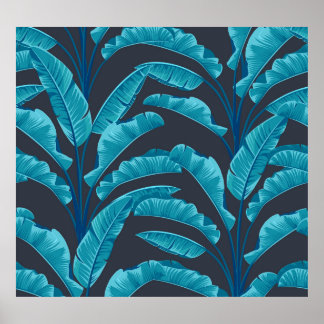 Banana Leaves: Vintage Tropical Pattern. Poster