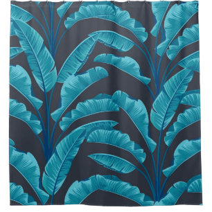 Banana Leaves: Vintage Tropical Pattern. Shower Curtain