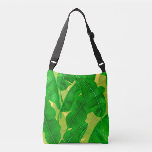 Banana leaves watercolor pattern crossbody bag
