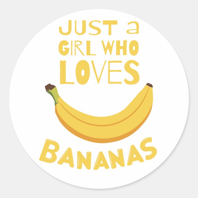 Banana Love Classic Round Sticker (Front)