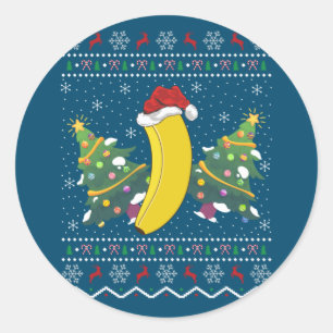 Banana Lover Xmas Gift Ugly Banana Christmas Classic Round Sticker