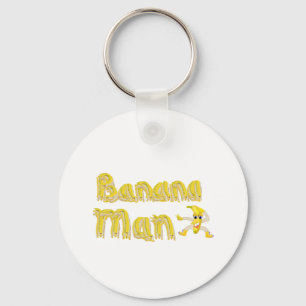 Banana Man button Key Ring