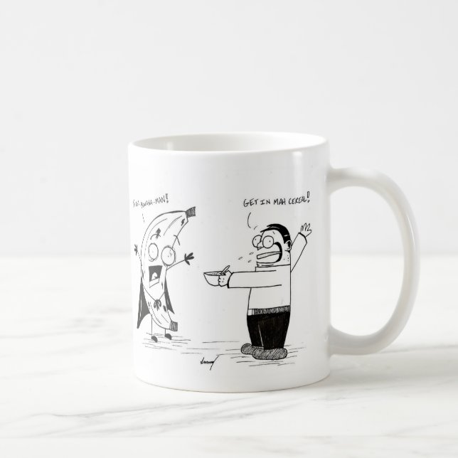 Banana Man Funny Cartoon Mug (Right)
