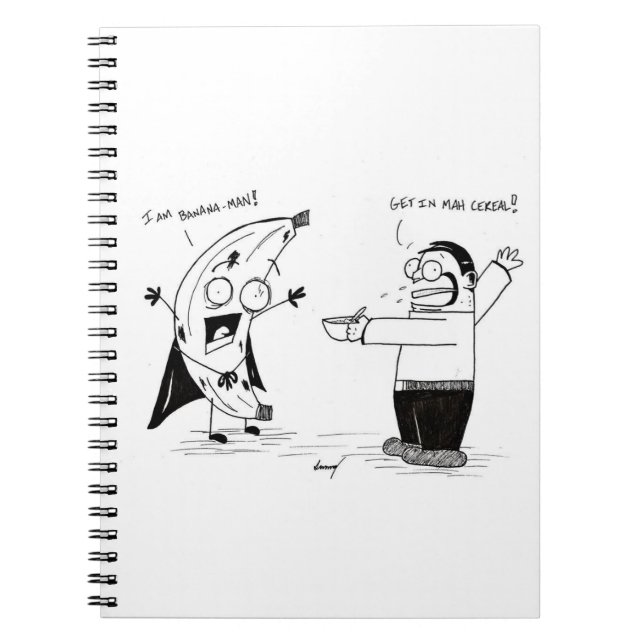 Banana Man Funny Cartoon Notebook (Front)