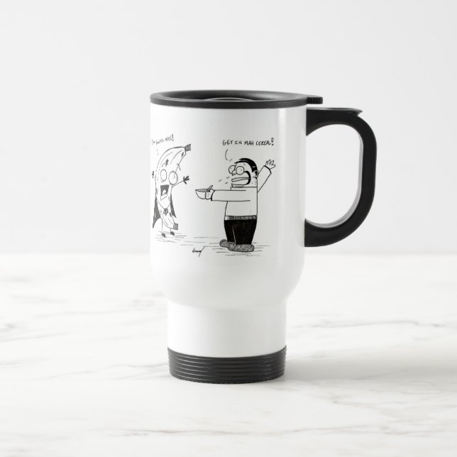 Banana Man Funny Cartoon Travel Mug (Right)