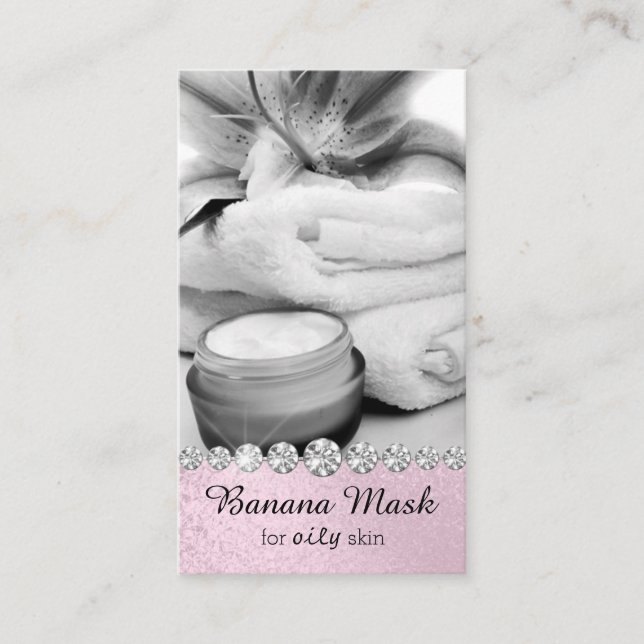 Banana Mask Skincare Cream Homemade Spa Recipe Oil Business Card (Front)