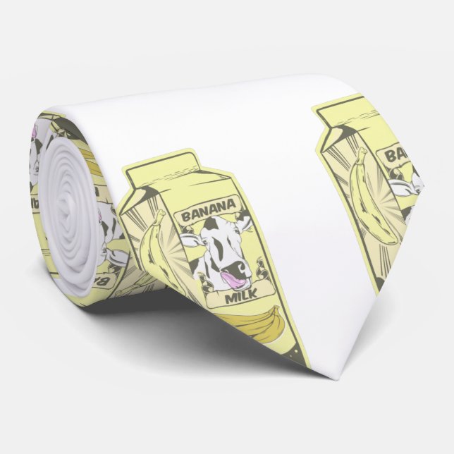 Banana Milk Cute Cow Tie (Rolled)