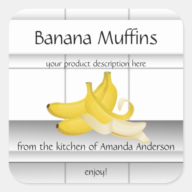 Banana Muffins Kitchen Tiles Sq Product Label (Front)