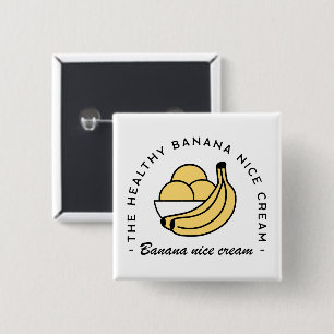 Banana nice cream healthy summer fruit aesthetic 15 cm square badge