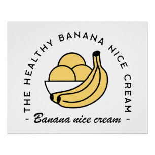 Banana nice cream homemade healthy fruit aesthetic poster