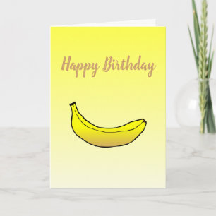 Banana on Folded Greeting Birthday Card