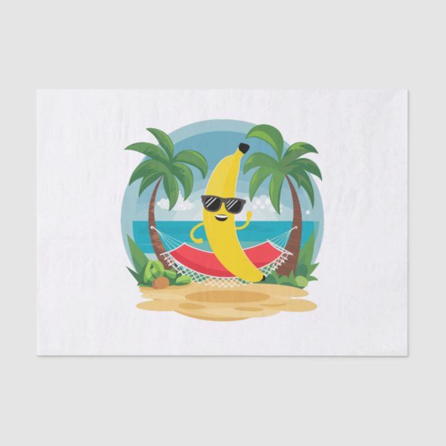 Banana on the hammock on the beach tissue paper (Front)