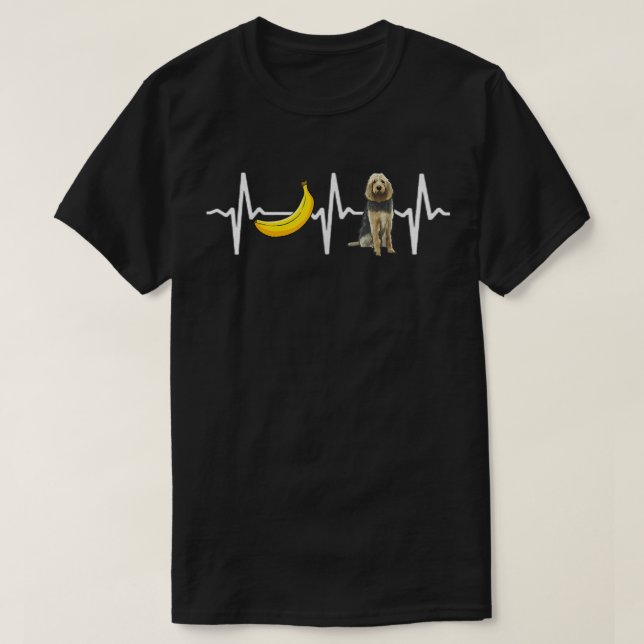 Banana Otterhound Heartbeat Dog Lover  T-Shirt (Design Front)