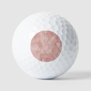 Banana, palm leaves: shiny copper. golf balls
